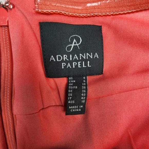 Adrianna Papell Beach Coral Knit Crepe Pleated Mini Dress Size 6 NWT - Picture 7 of 11